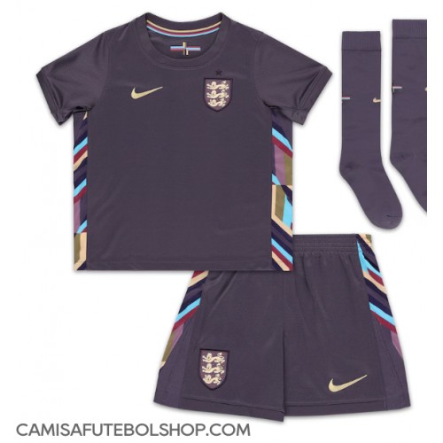 Camisa de time de futebol Inglaterra Replicas 2º Equipamento Infantil Europeu 2024 Manga Curta (+ Calças curtas)